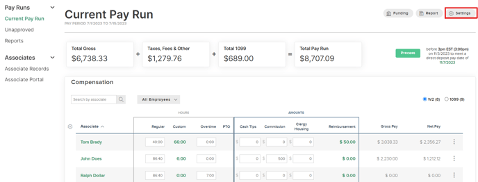 Payroll - Settings