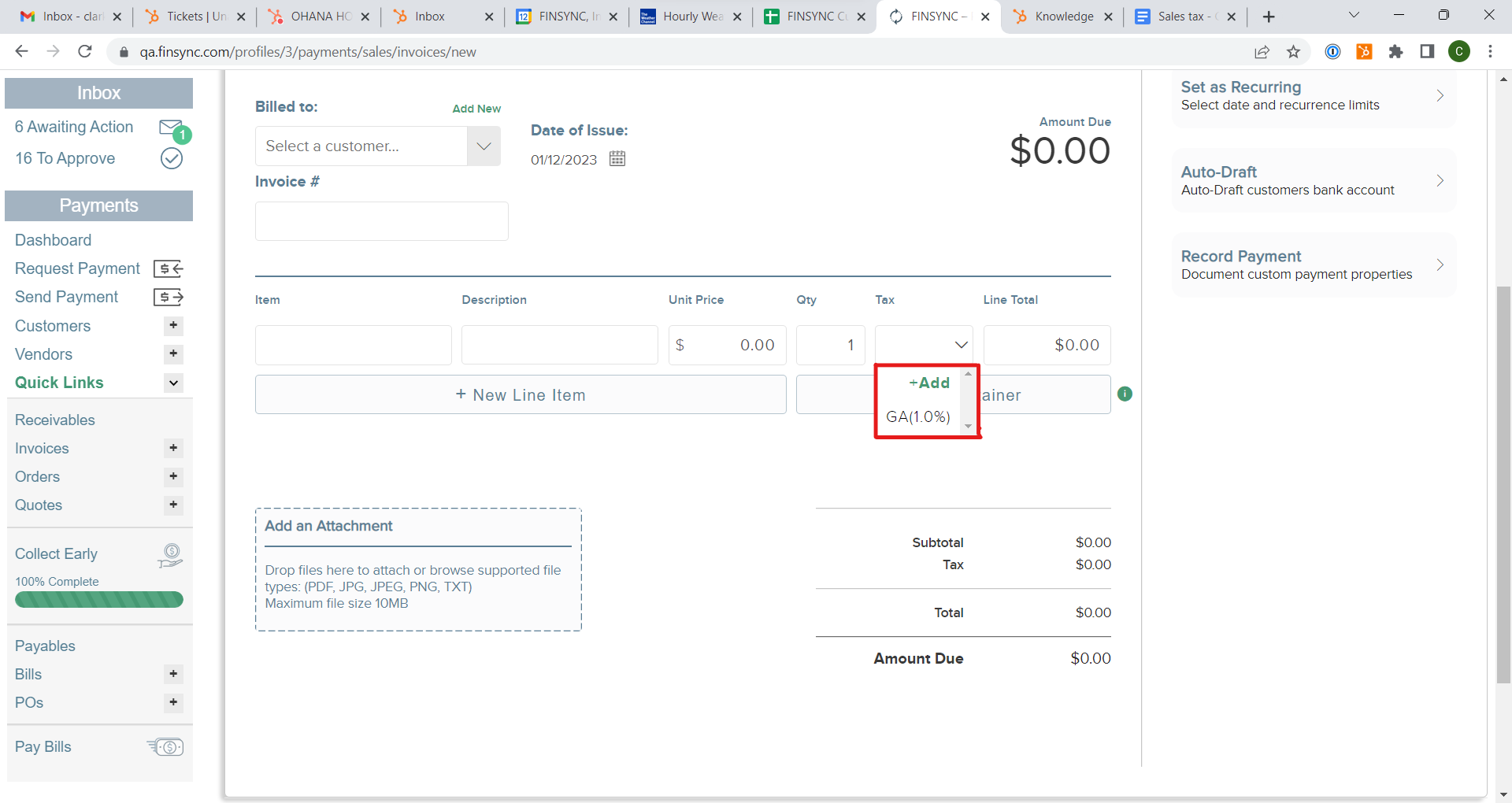Tax Tracking Number Example Sales Tax Tracking & Reporting in FINSYNC