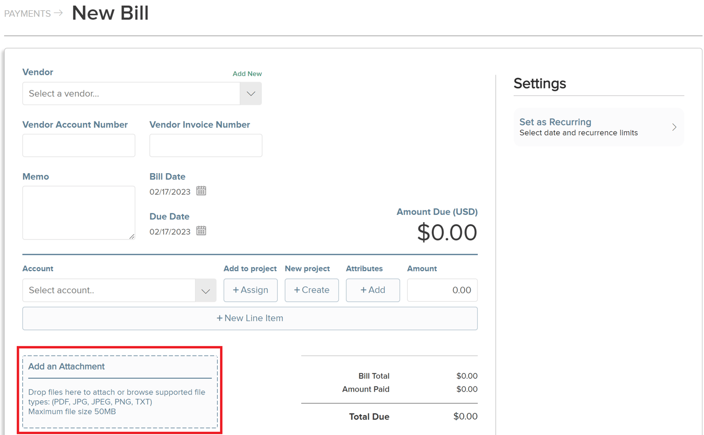 How to Attach Receipts to Payments