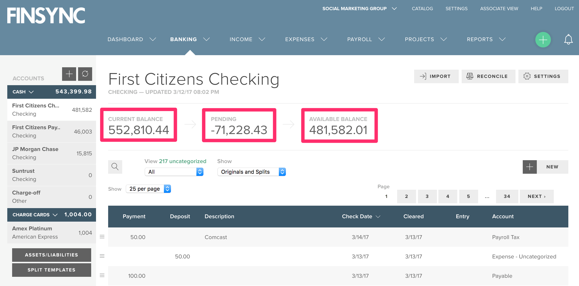 are pending transactions included in balance are pending transactions included in balance